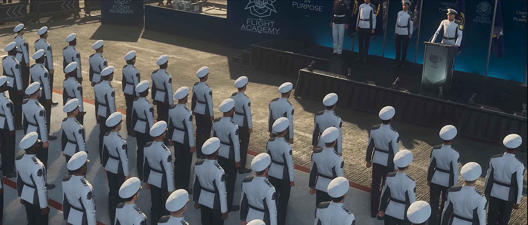 Flight academy scene from Squadron 42